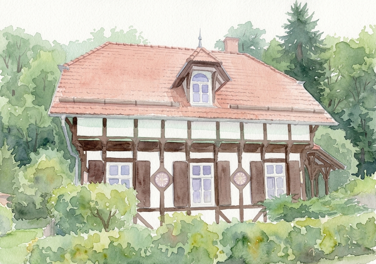 Lena's home in Watercolor style